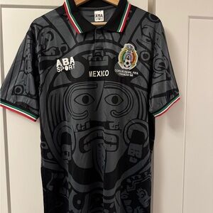 NWT Men's Adidas Black Mexico 1998 World Cup ABA Sport Jersey large